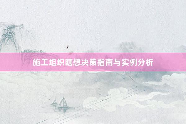 施工组织瞎想决策指南与实例分析