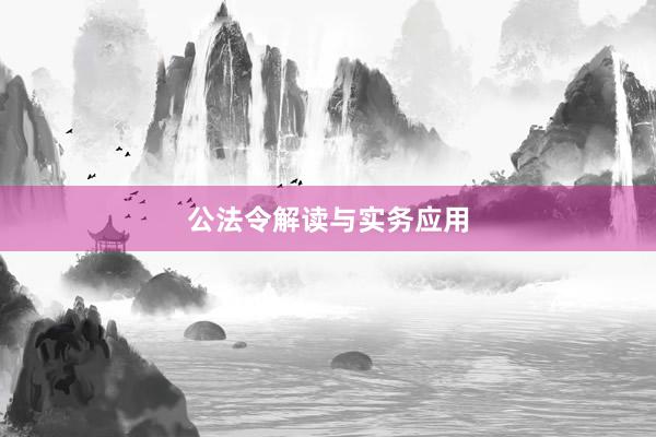 公法令解读与实务应用